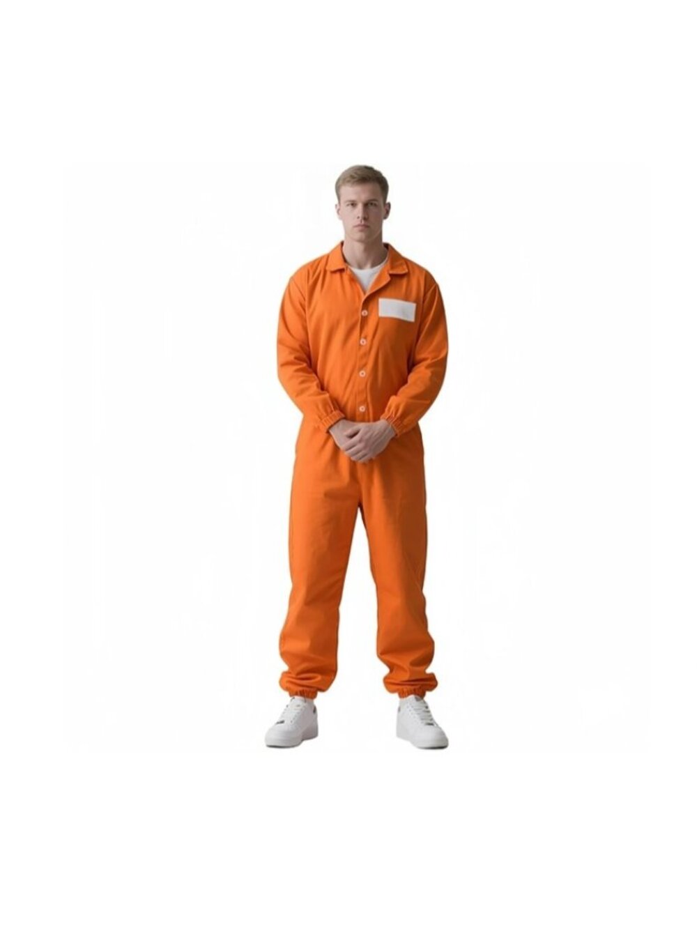 Orange Prisoner Jumpsuit Costume Men's SMALL Halloween Inmate Uniform